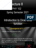 PHY 102 Spring Semester 2021: Introduction To Dirac Delta Function