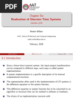 Chapter Six Realization of Discrete-Time Systems: Lecture #10