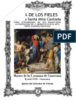 Martes de La I Semana de Cuaresma. Guía de Los Fieles para La Santa Misa Cantada. Kyrial XVII