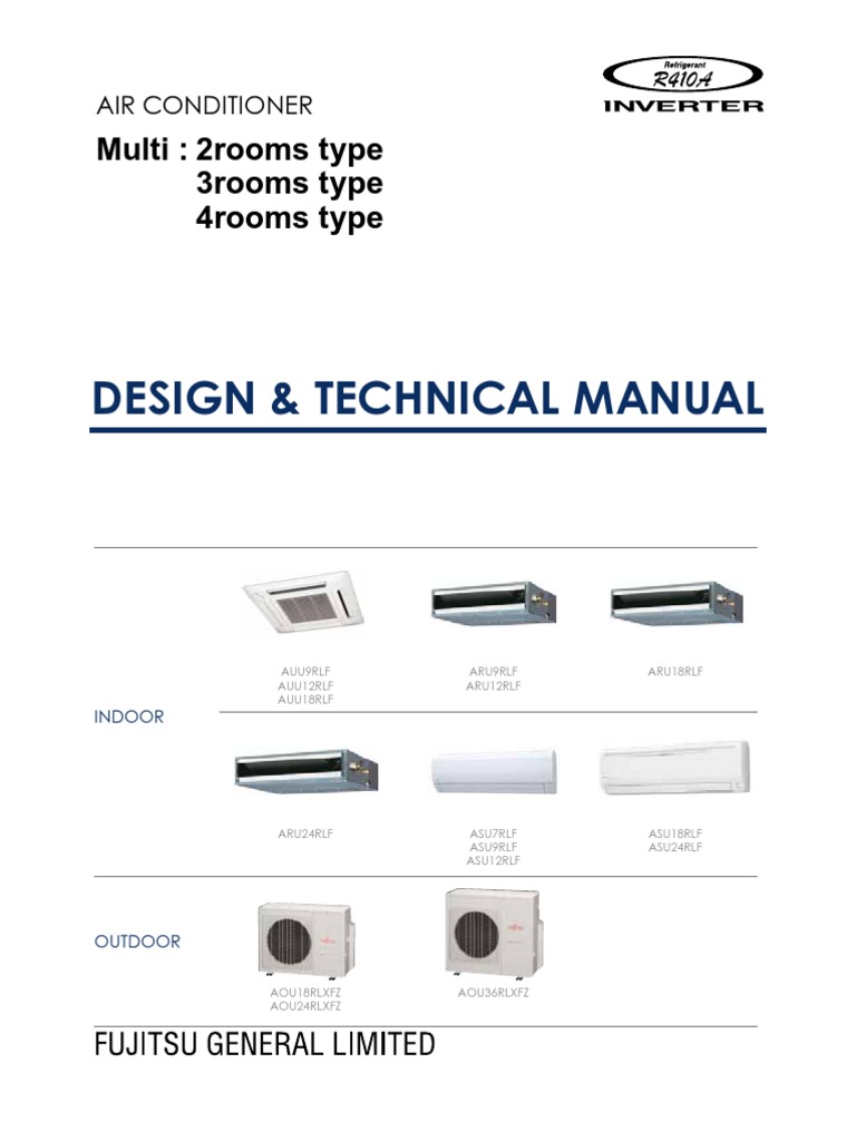 Fujitsu AOU24RLXFZ Indoor Design and Technical Manual Download Free