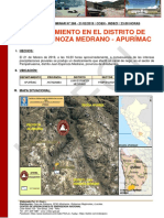 Reporte Preliminar #288 21feb2019 Deslizamiento en El Distrito de Juan Espinoza Medrano Apurímac