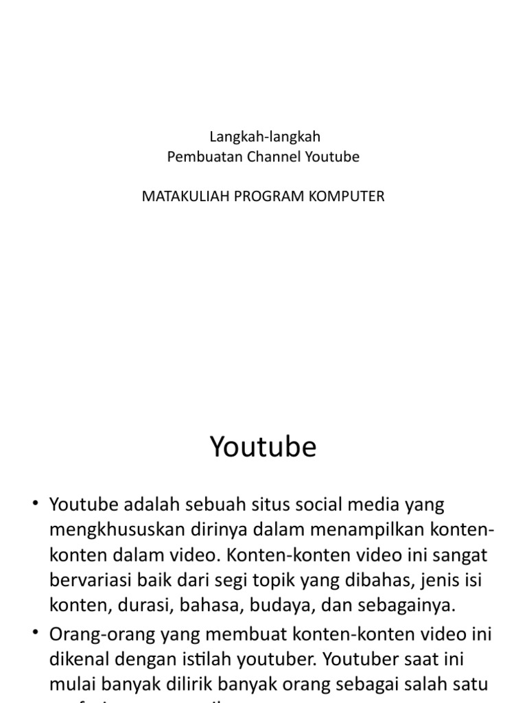 Panduan Pembuatan Channel YouTube | PDF | Bisnis
