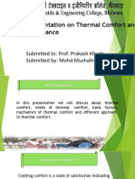 Presentation On Thermal Comfort and Resistance: Submitted To: Prof. Prakash Khude Submitted By: Mohd Mushahid