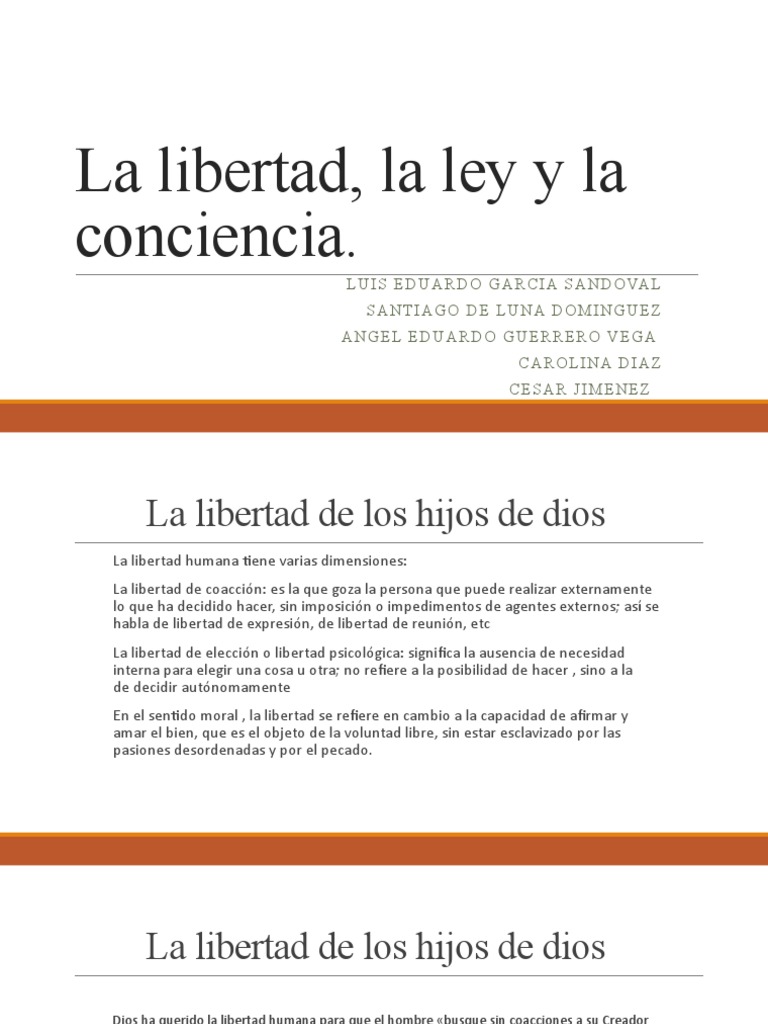 La Libertad, La Ley y La Conciencia. | PDF | Moralidad | Libertad
