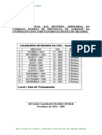 Calendário Anual Das Reuniões Ordinárias Da Cipa