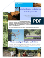 Atelier d'Ecriture en Luberon 2021