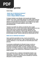 Herpes genital - Medicina Preventiva - Teoria da Homocisteína - Curas Naturais