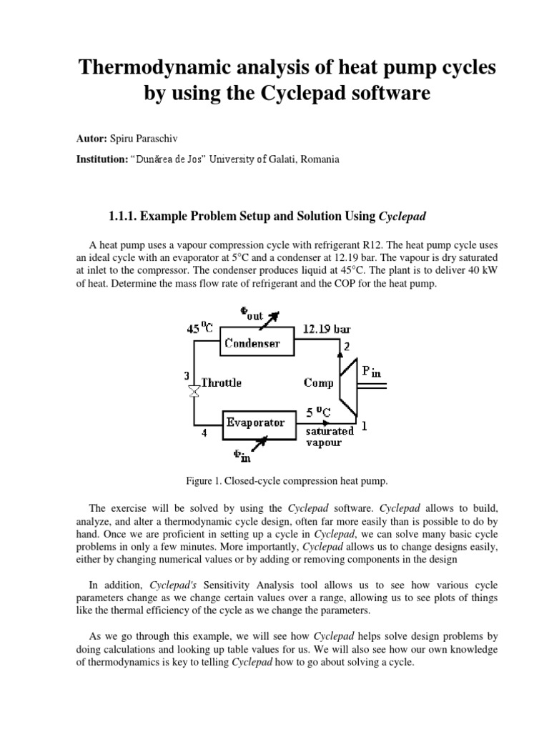 Cyclepad for Heat Pump Analysis | PDF | Heat Pump | Heat