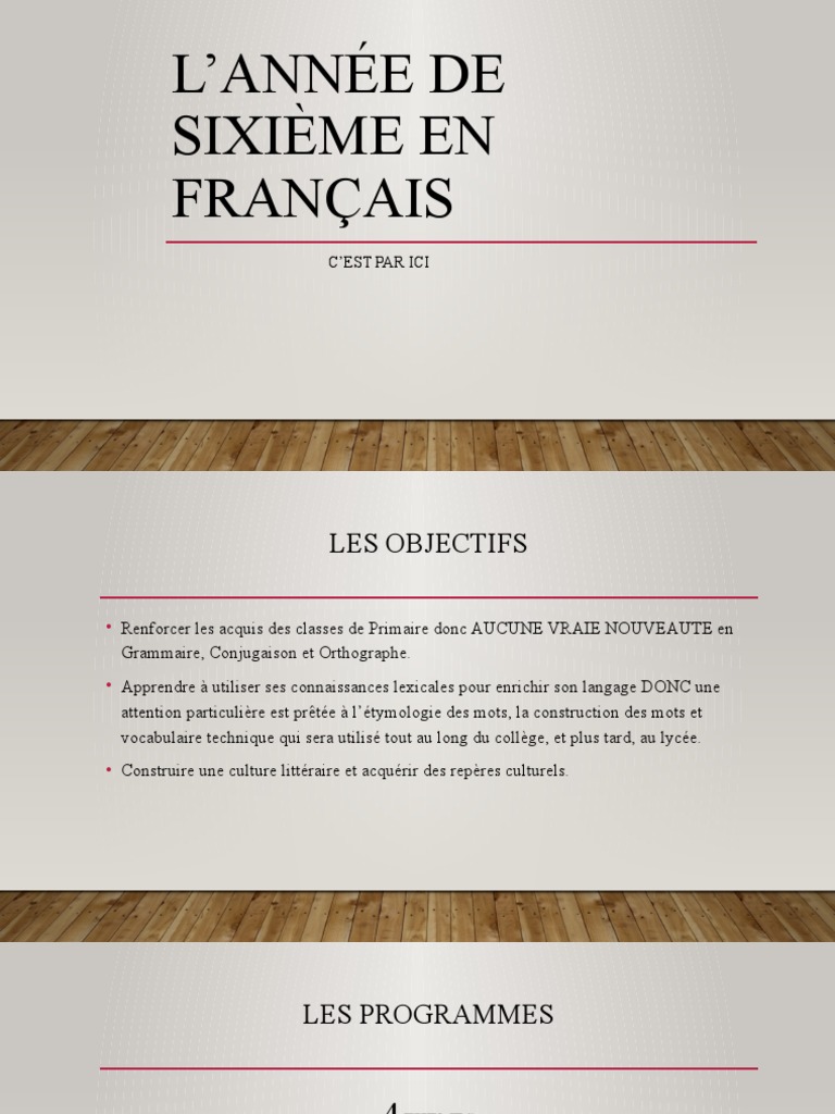 Programme de Français en 6ème : Objectifs et Œuvres | PDF | Langue ...