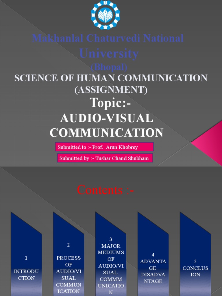 Audio Visual Communication PDF Communication Human Communication