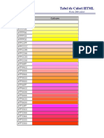 Tabel de Culori HTML: Codul Culoare