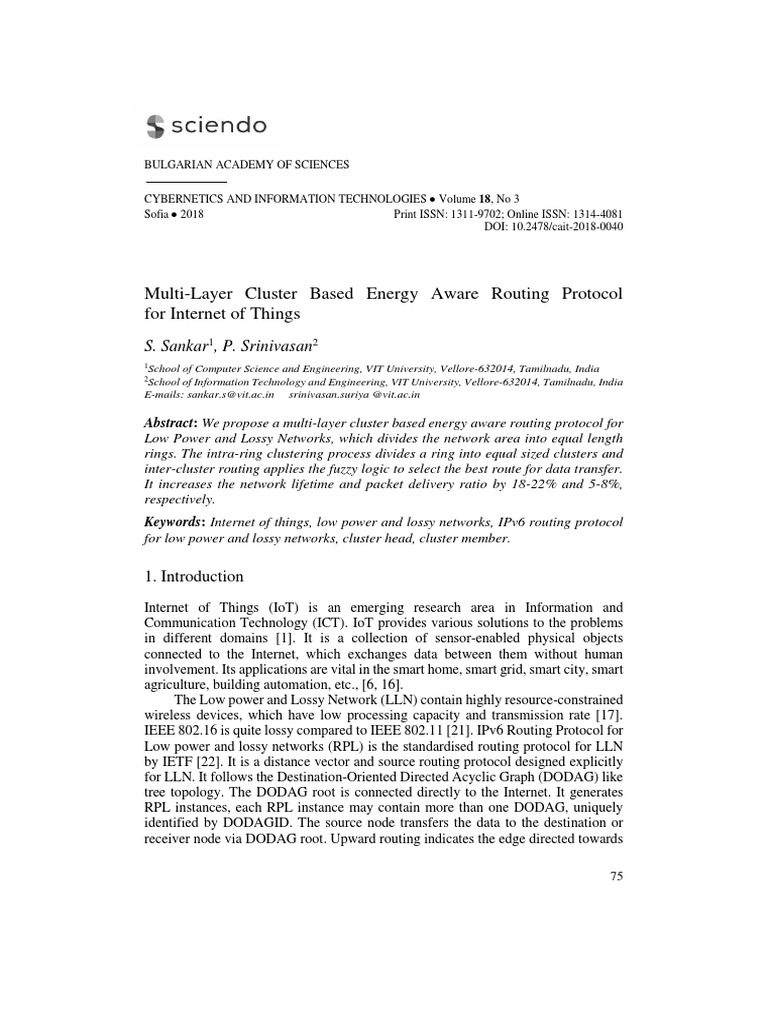 Multi-Layer Cluster Based Energy Aware Routing Protocol For Internet of ...