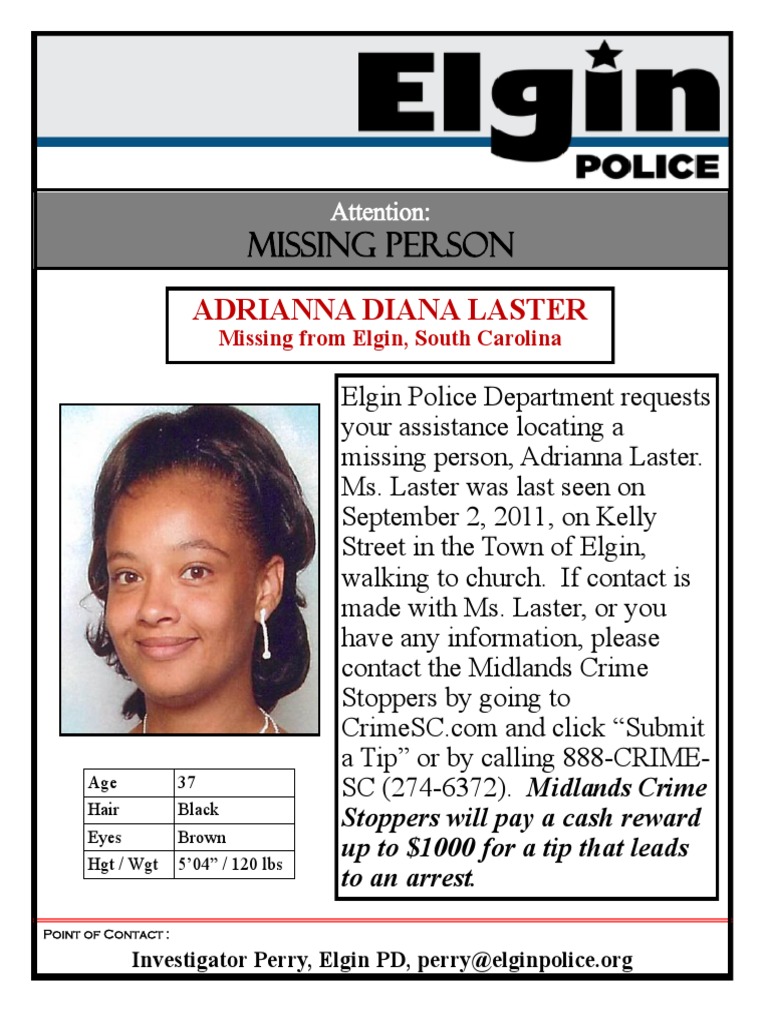 Missing Elgin, South Carolina, Woman PDF
