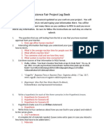 Science Fair Project Log Book Tracks Reaction Time Study