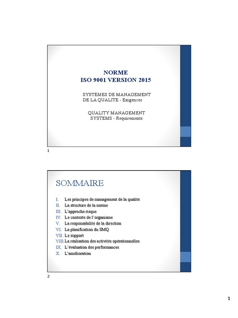 Norme ISO 9001:2015 - Exigences clés | PDF | Management de la qualité ...