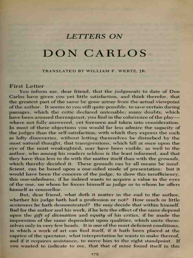 Letters On Don Carlos | PDF | Soul | Love