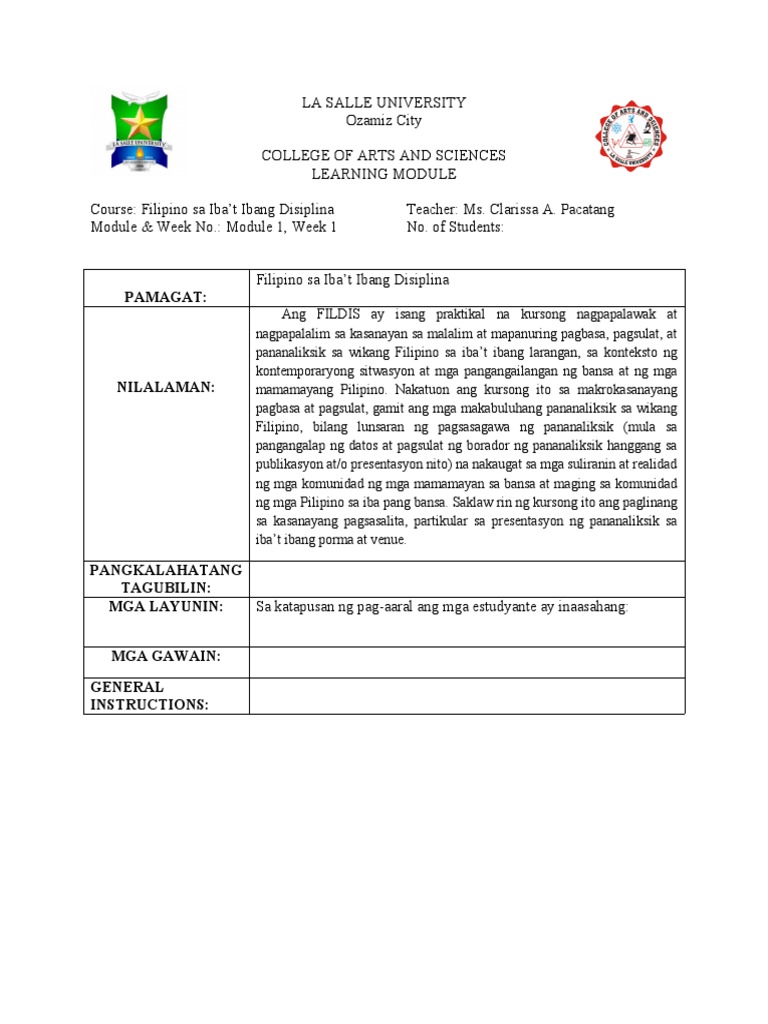FilDis Module 1 | PDF