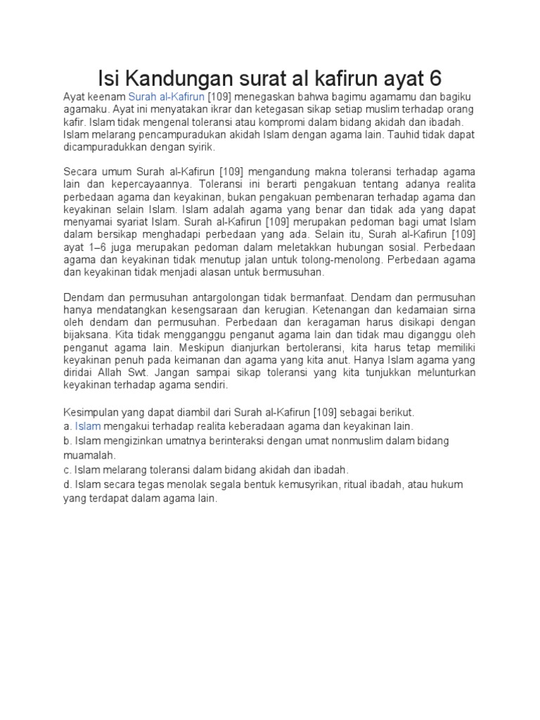 Download 50+ Contoh Surat Al Kafirun Isi Kandungan Gratis