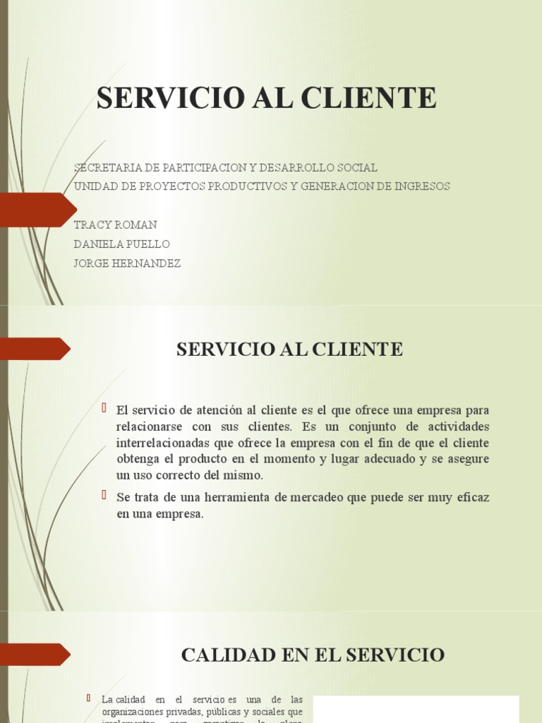 Servicio Al Cliente | PDF | Servicio al Cliente | Procesos de negocio