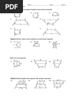 Geometry Trapezoid and Kite Worksheet