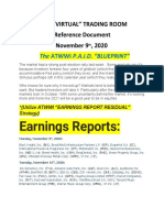 Earnings Reports:: Atwwi "Virtual" Trading Room Reference Document November 9, 2020