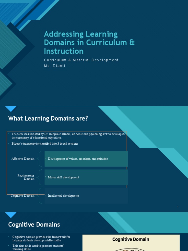 Addressing Learning Domains in Curriculum & Instruction | PDF ...