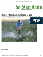 Abonos y Fertilizantes Contaminan El Agua