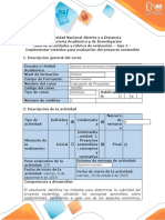 Guía de Actividades y Rúbrica de Evaluación - Fase 2 - Implementar Métodos para Evaluación Del Proyecto Sostenible