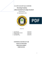 Makalah Kel.2 Metodelogi Penelitian (Proses Penelitian Kuantitatif dan Paradigma Kuantitatif)