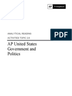 AP United States Government and Politics: Analytical Reading Activities Topic 2.8