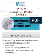 Lecture 8 Behaviour Based Psychology - Behaviorism and Psychology