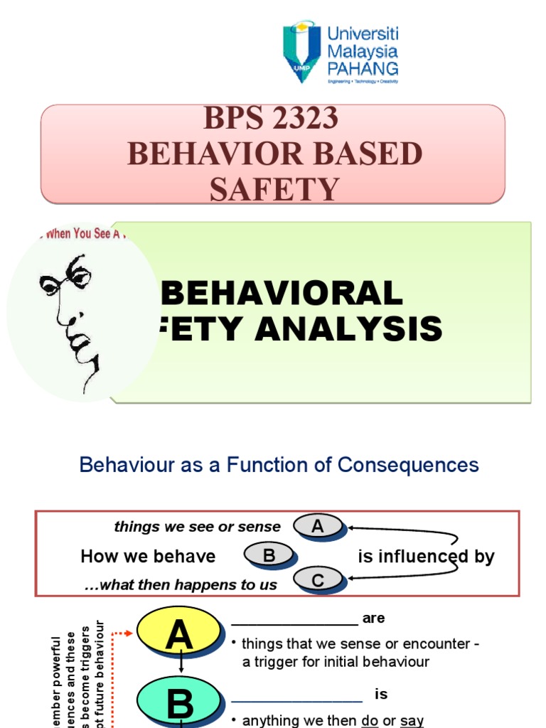 Lecture 10 Behaviour Based Psychology Behavioral Safety Analysis