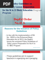 Policy Guidelines On Daily Lesson Preparation For The K To 12 Basic Education Program