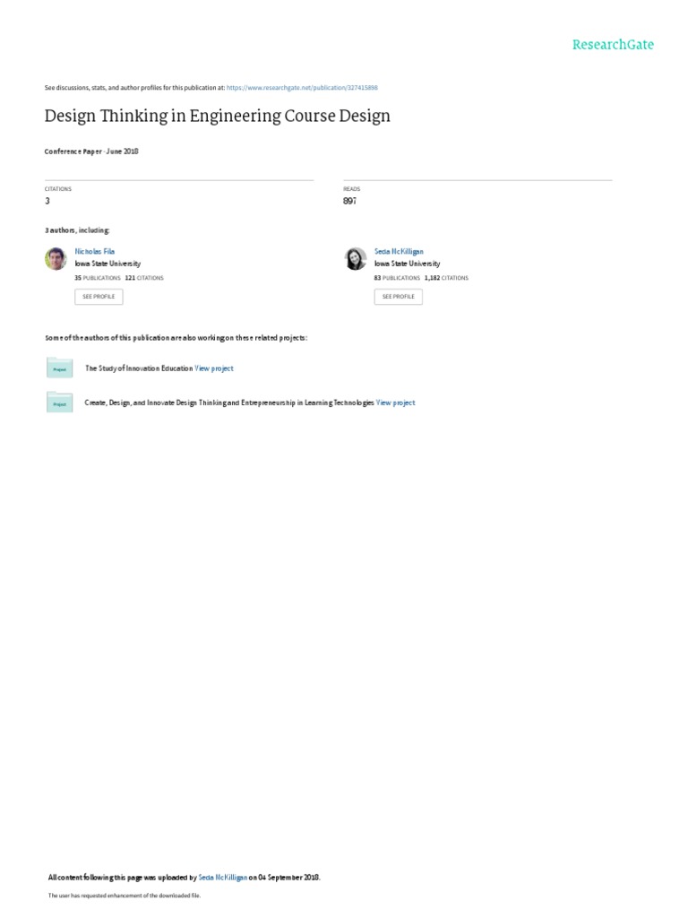 Design Thinking in Engineering Courses | PDF | Design Thinking ...