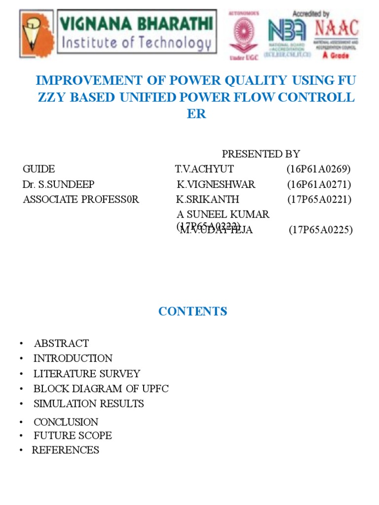 Fuzzy Logic UPFC for Power Quality Improvement | PDF | Electric Power ...