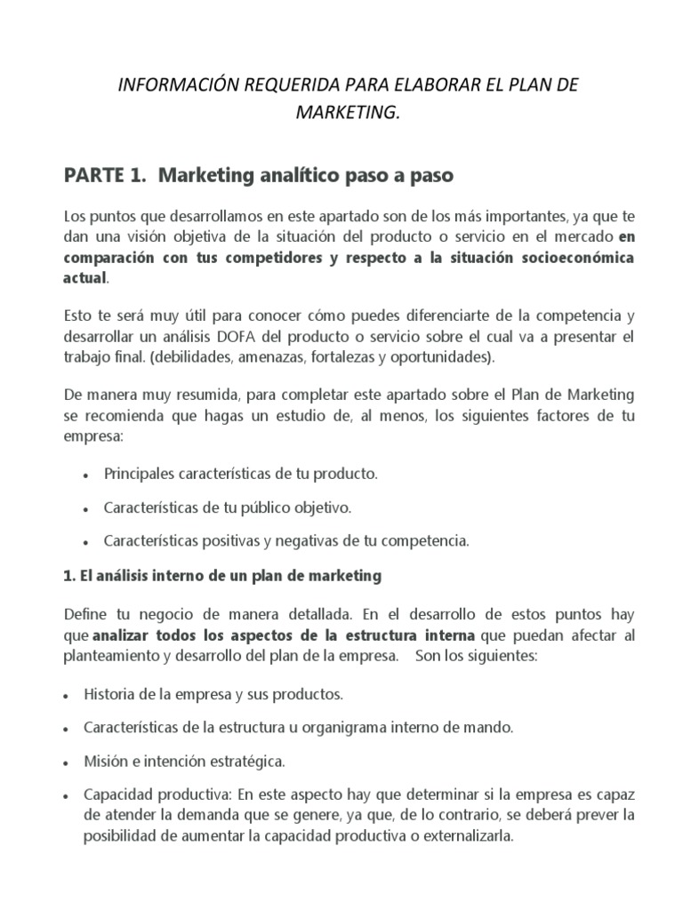Guía Completa para un Plan de Marketing | PDF | Producto (Negocio ...
