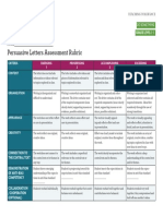 Persuasive Letter Rubric for Grades 3-5