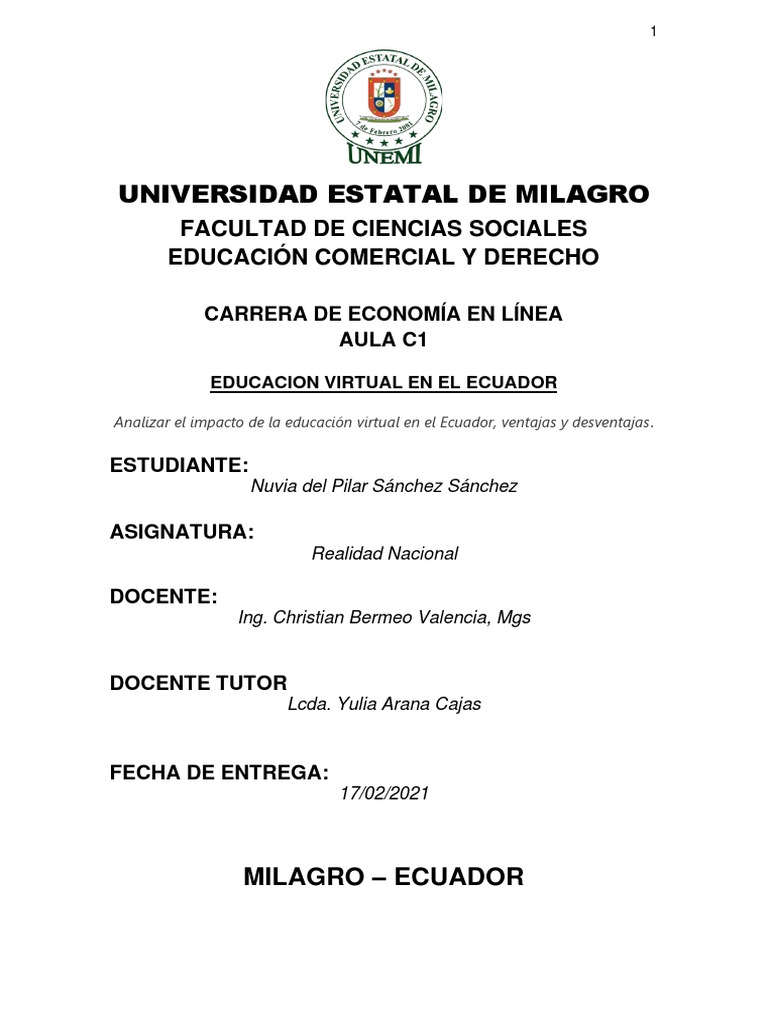 Educacion Virtual en El Ecuador | PDF | Ecuador | Internet