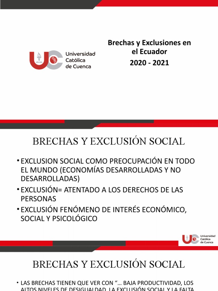 Brechas de Exclusión Social en Ecuador | PDF | Desigualdad social ...