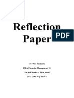 Reflection Paper: UAYAN, Justine G. BSBA Financial Management 2-1 Life and Works of Rizal 0009-9 Prof. John Ray Rivera