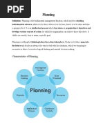 Characteristics of Planning