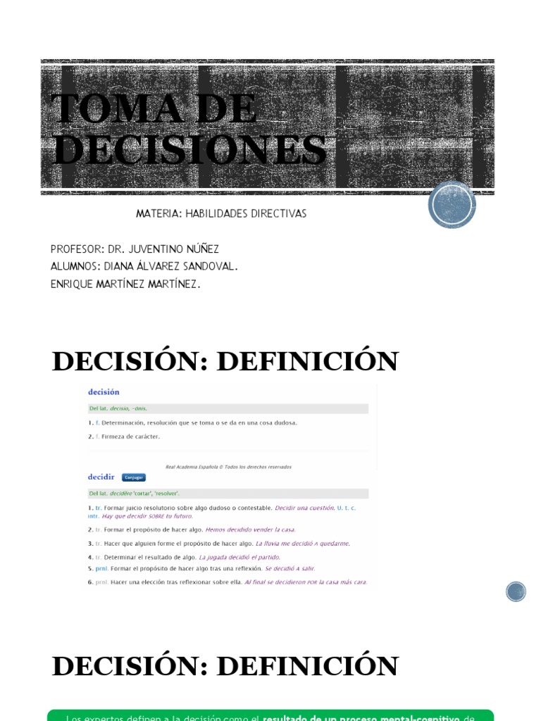Toma de Decisiones | PDF | Relaciones personales, crianza y desarrollo ...
