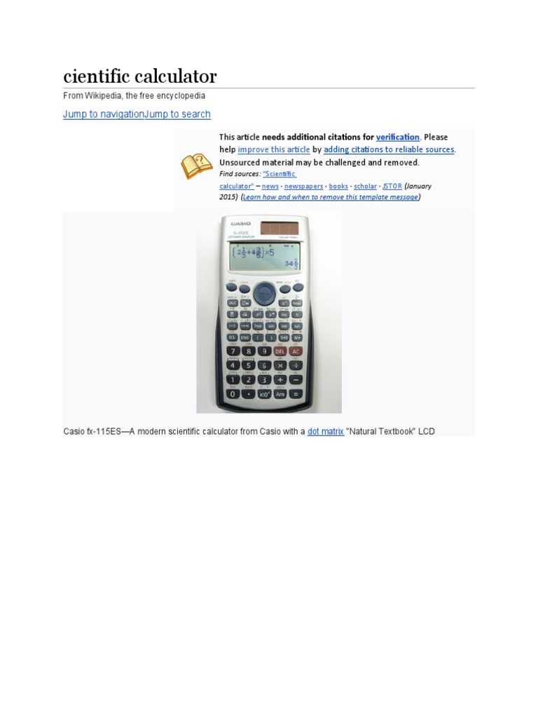 An Overview of the Functions and Uses of Scientific Calculators | PDF ...