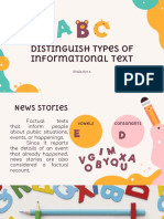 Distinguish Types of Informational Texts Like News Stories