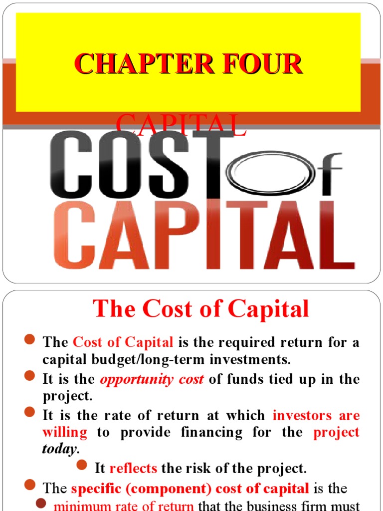 Chapter 4 Cost of Capital PDF Cost Of Capital Bonds (Finance)