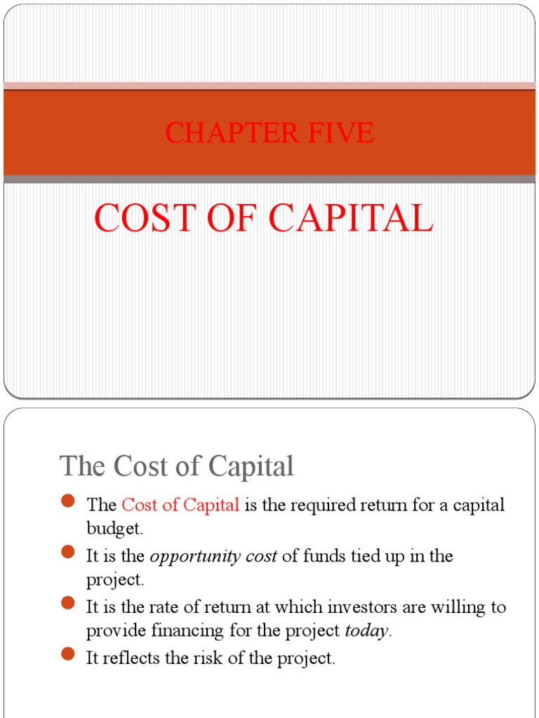 research paper on cost of capital pdf