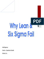 Why Lean & Six Sigma Fail: Matt Rigerman Director - Operations & Quality Reichert, Inc