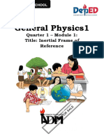 General Physics1: Quarter 1 - Module 1: Title: Inertial Frame of Reference