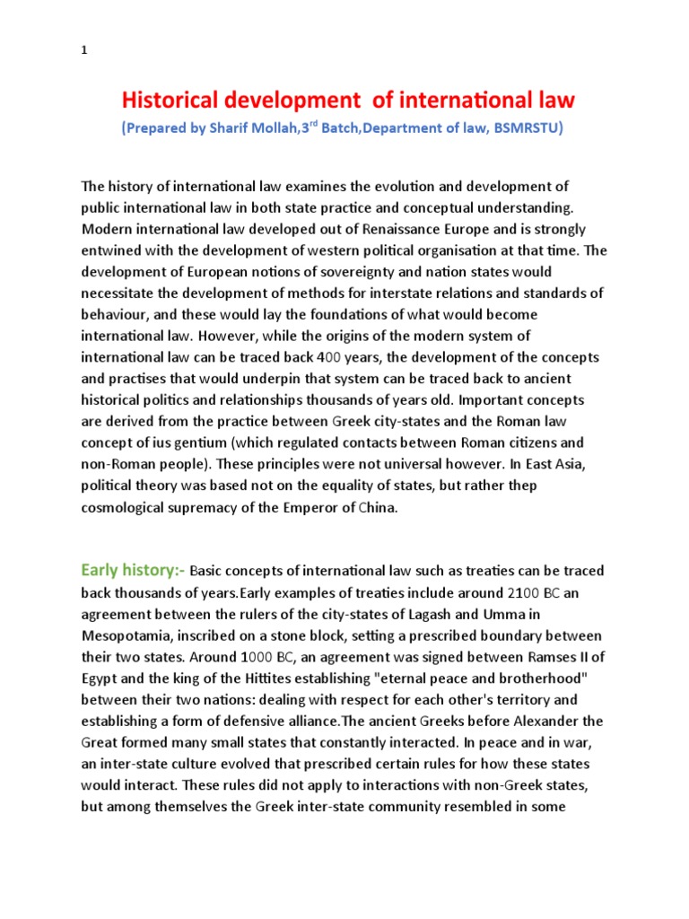 History and Evolution of International Law | PDF | International Law ...
