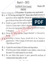 Punjab University English MA Part 1 Past Paper 2012 Prose